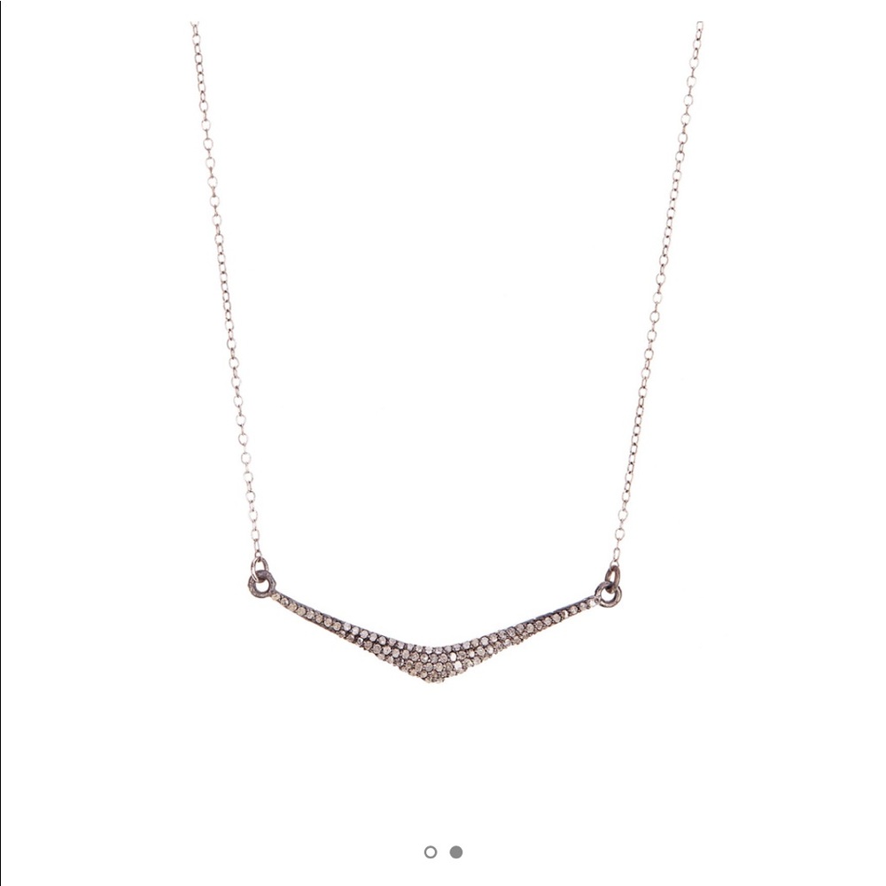 Showstopper ADORNIA Champagne Diamond “V” Necklace